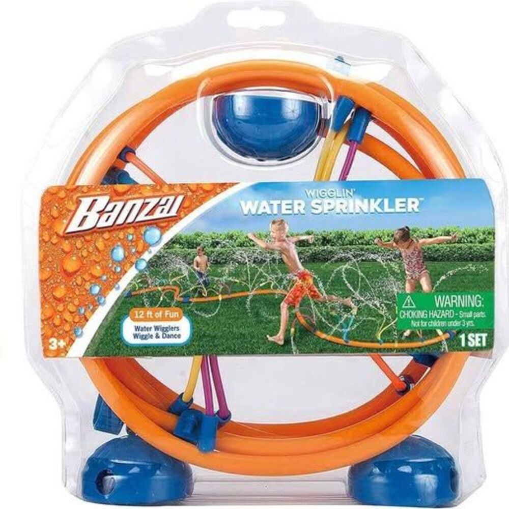 Banzai Wigglin Water Sprinkler 12ft – Kids Backyard Water Toy Summer Outdoor Fun